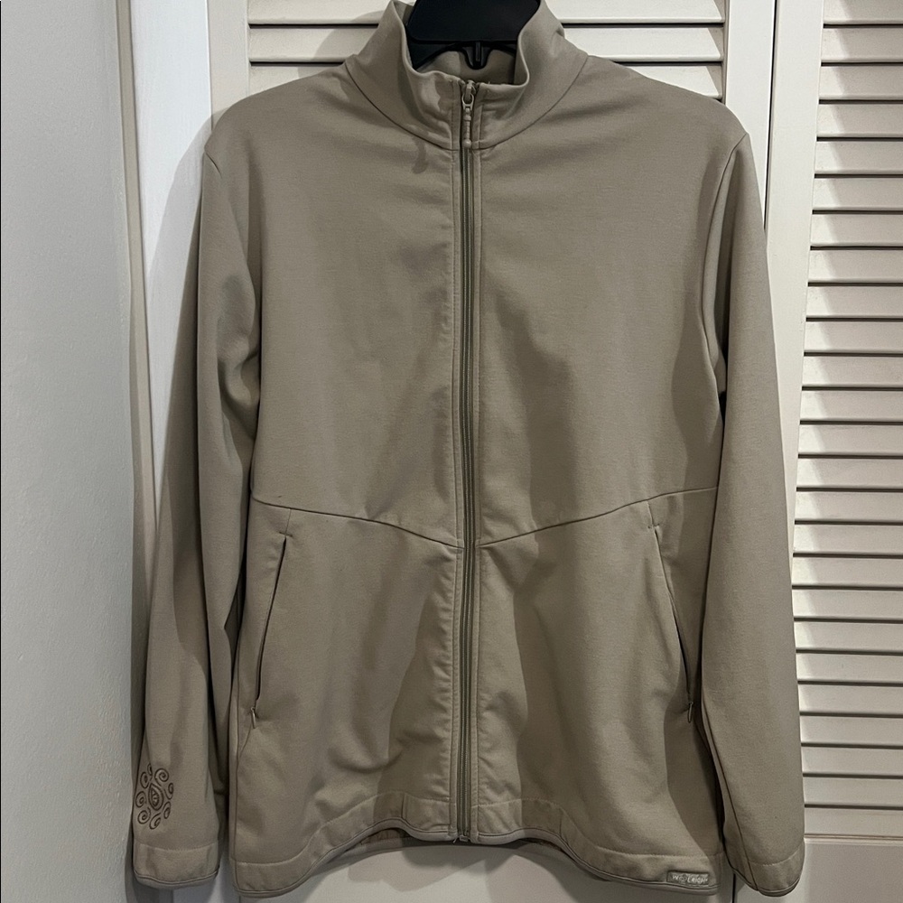 Woolrich Women’s MEDIUM khaki/Tan Full Zip Lightweight Jacket
